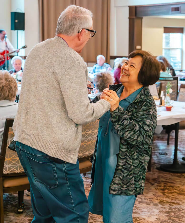 Older couple dancing