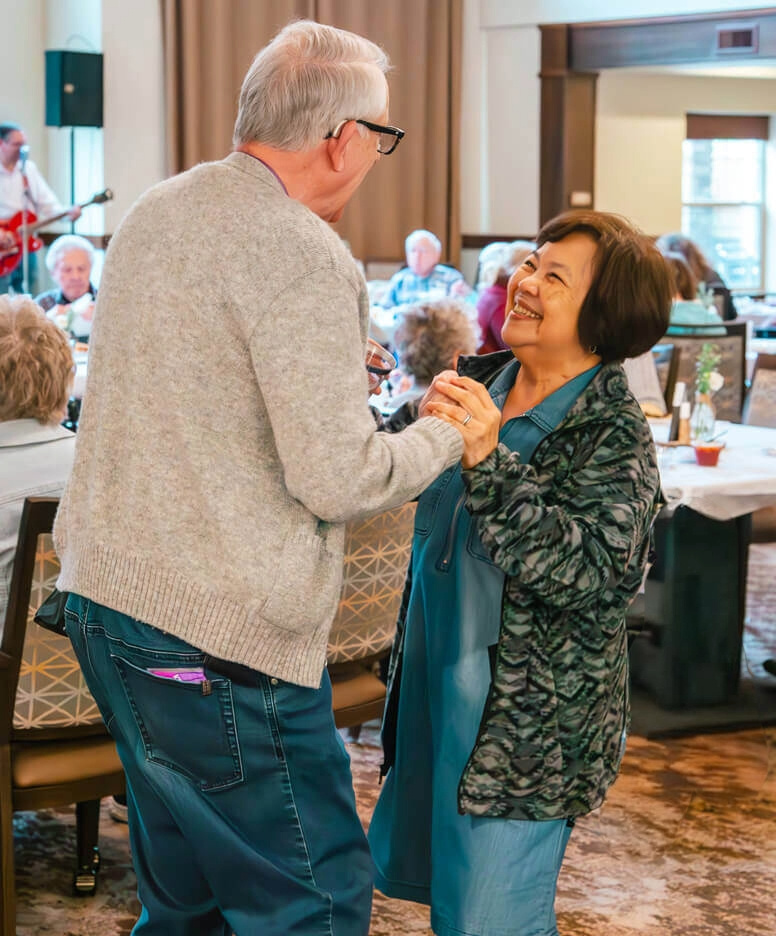 Older couple dancing