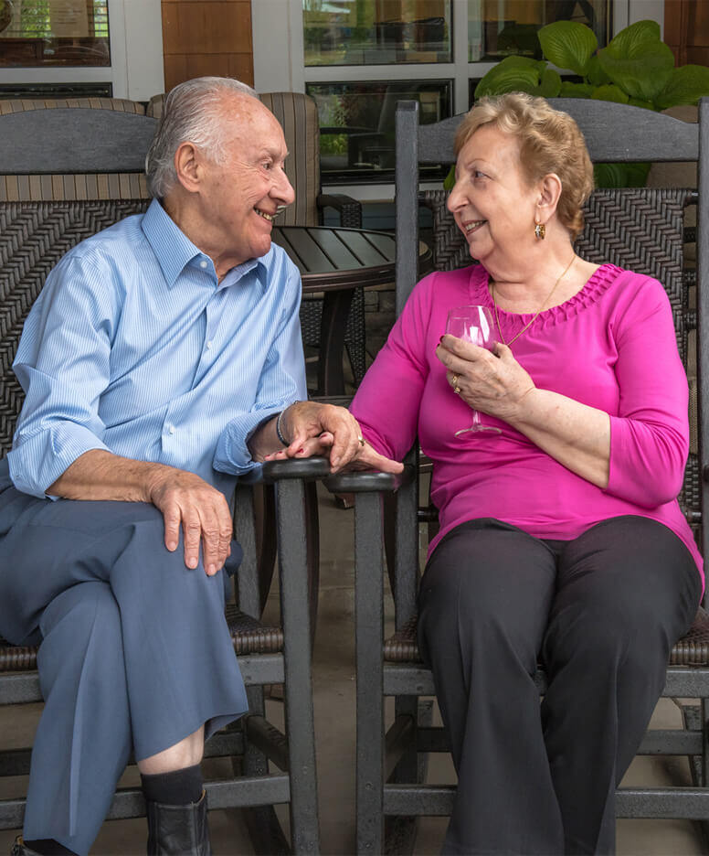 Older couple talking