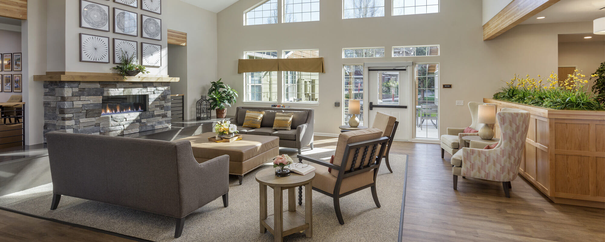 Sitting area at the Clackamas Woods community