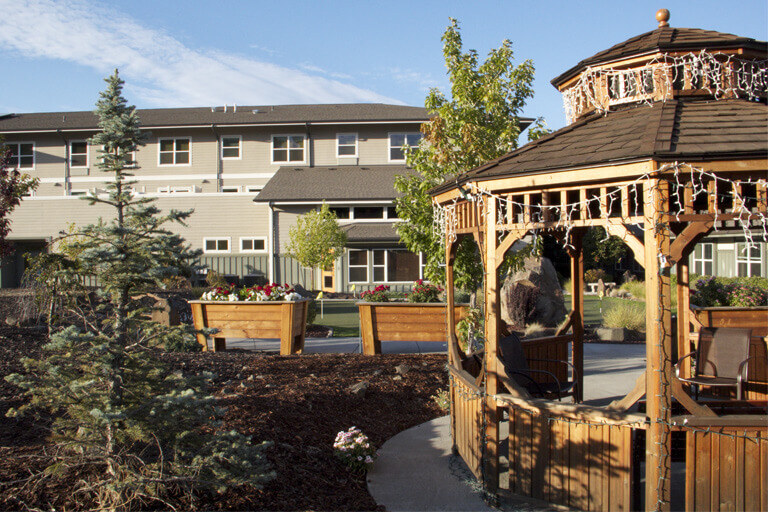 Outdoor gazebo area at the Mill Creek community