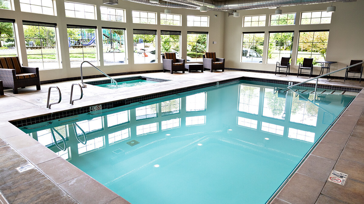 Indoor pool and hot tub at the Tanasbourne community