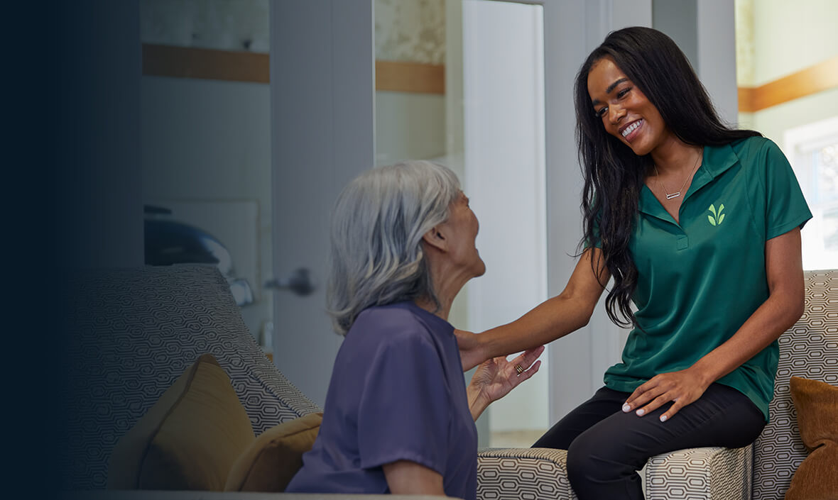 Nurse talking to a woman