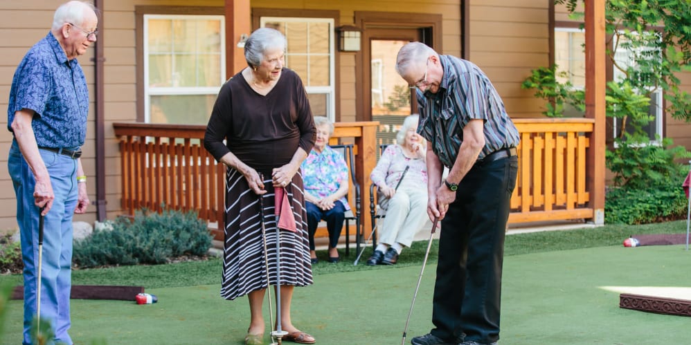 Residents putting on course at The Springs at Missoula in Missoula, Montana