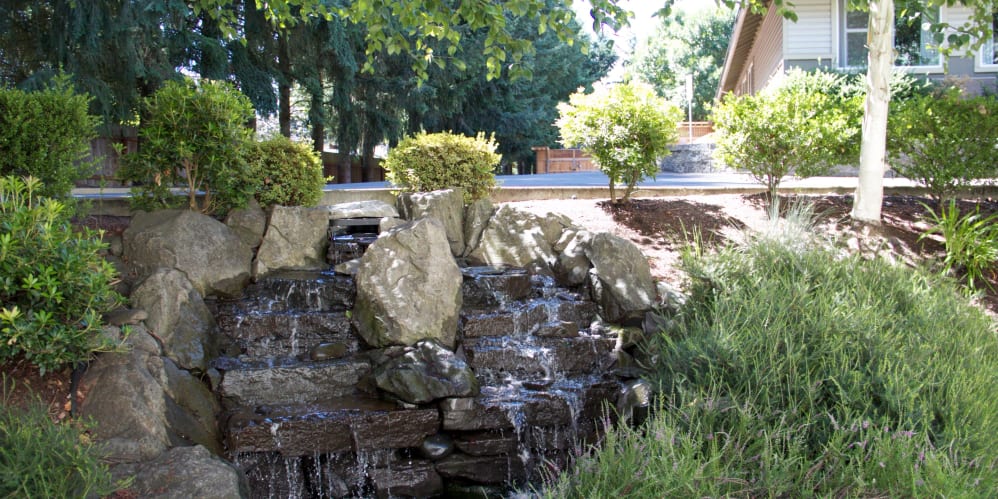 Waterfountain outside facility at The Springs at Wilsonville in Wilsonville, Oregon