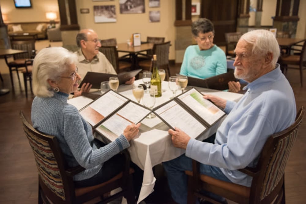Residents dining at restaurant at The Springs at Tanasbourne in Hillsboro, Oregon