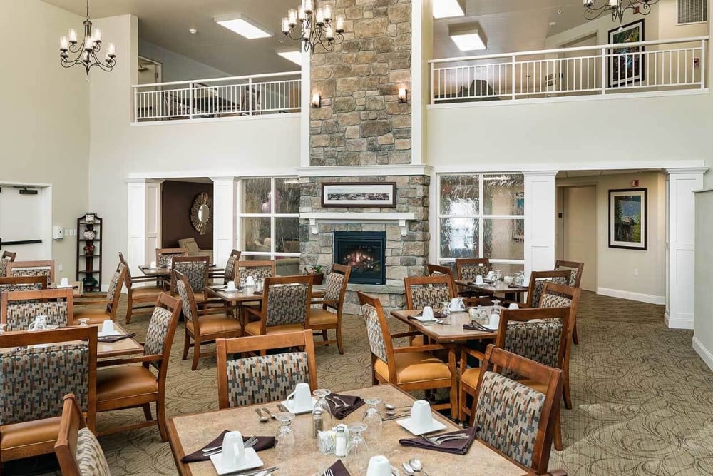 Elegant formal dining area at The Springs at Grand Park in Billings, Montana