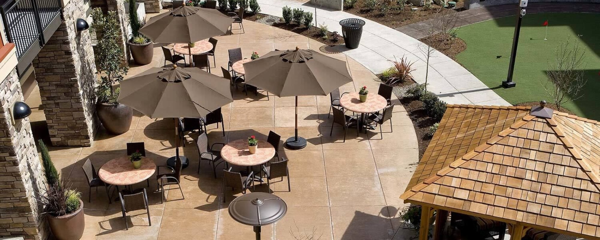 Gorgeous outdoor patio with gazebo at The Springs at Tanasbourne in Hillsboro, Oregon